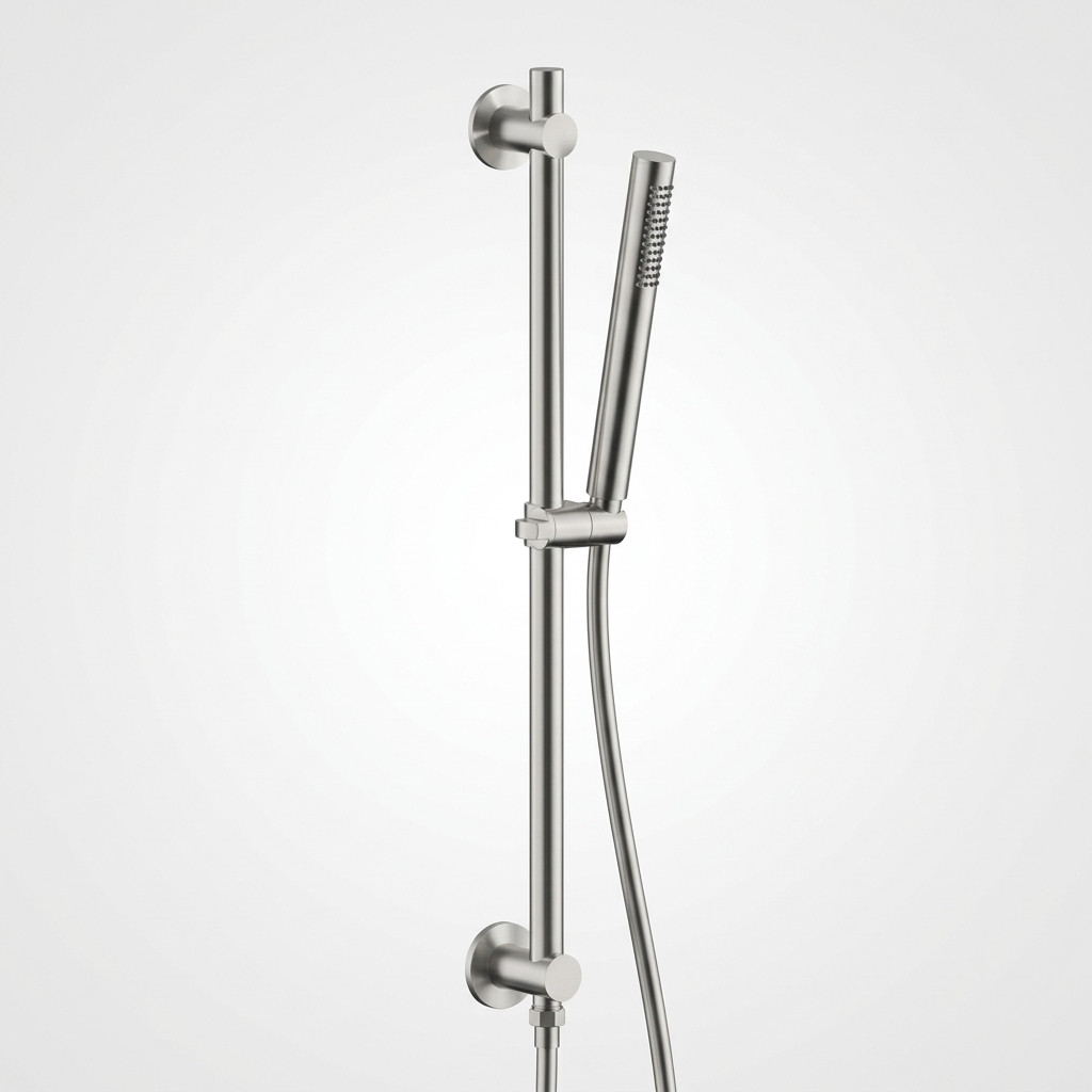 Aquanello Eterna Conjunto de barra deslizante em aço inoxidável com alimentação de água e chuveiro de mão com haste ET-S-SET15-1-02